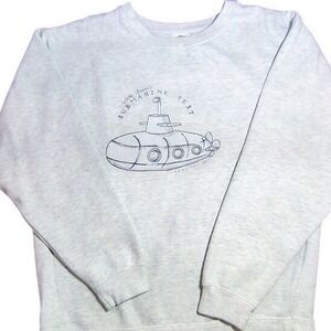 vtg Delta Fleece Submarine Test Graphic Sweatshirt  L Light Grey Pullover retro